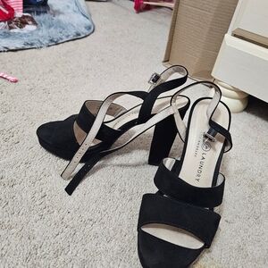 Chinese Laundry Black Suede Heels